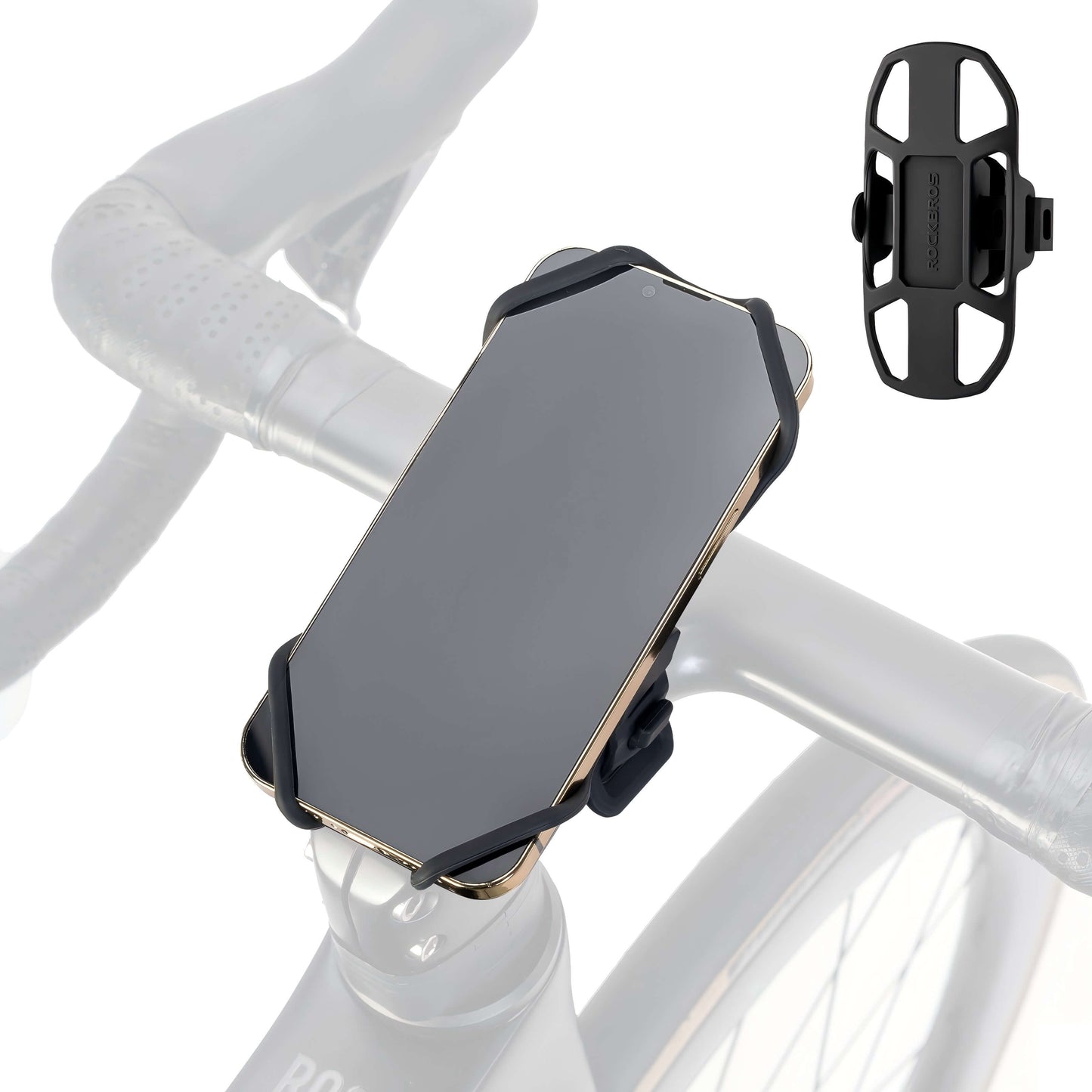 Bicycle Phone Mount, Shock-Absorbing, Scratch-Resistant for 4"-7" Phones