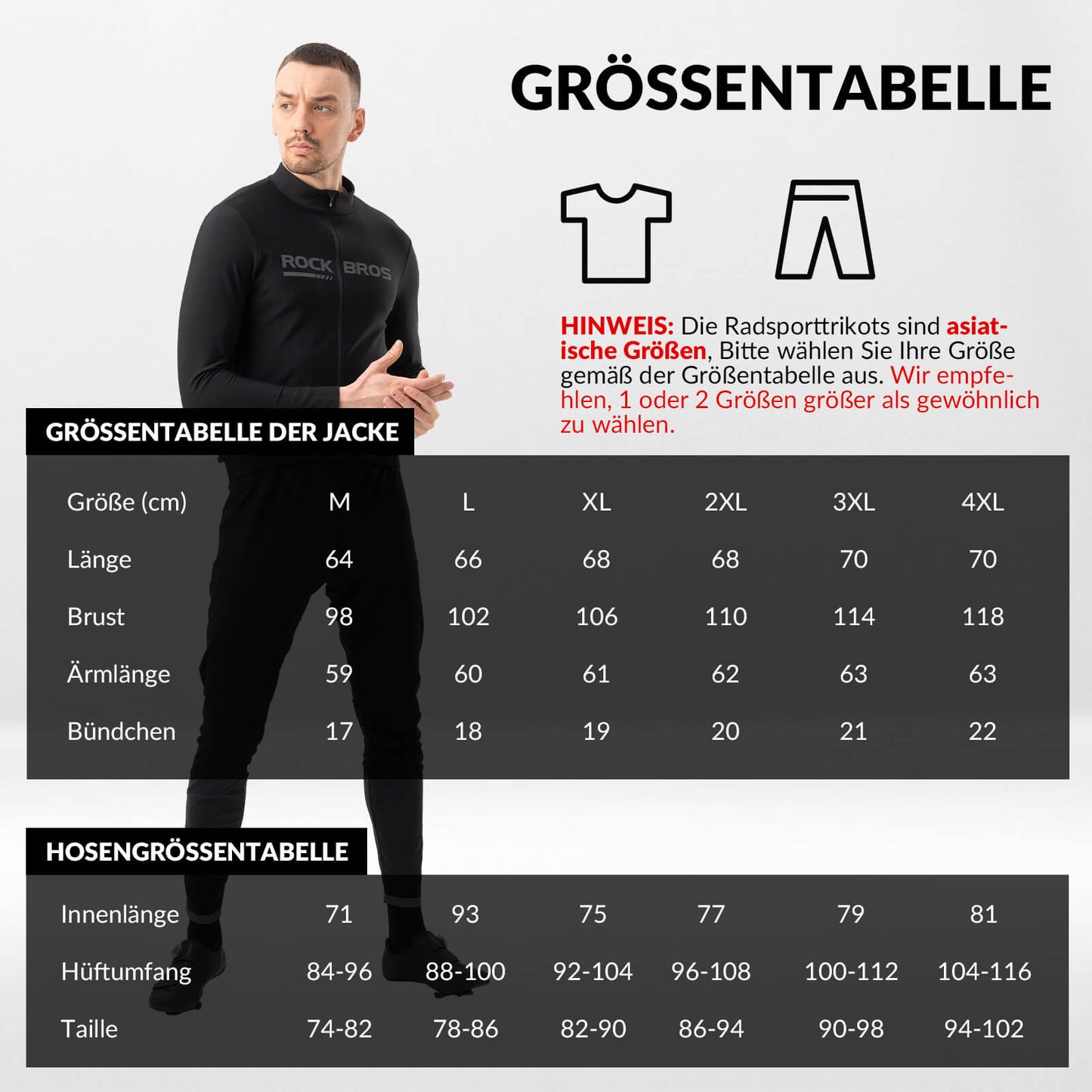 ROCKBROS hjólreiðajakki og buxur Vetrargalli Sportlegur hjólreiðafatnaður 