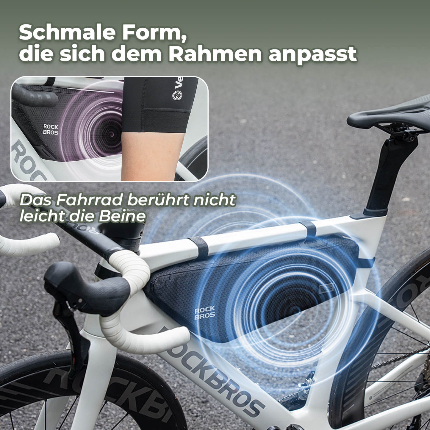 ROCKBROS Hjólagrindartöskur Þríhyrningslaga Taska Vatnsheld 2,9L Svart