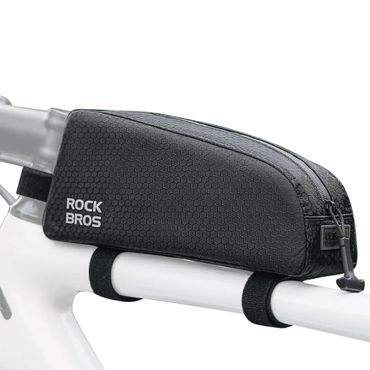 ROCKBROS Bicycle Frame Bag, Water-Repellent, Top Tube Bag, 0.9L, Black