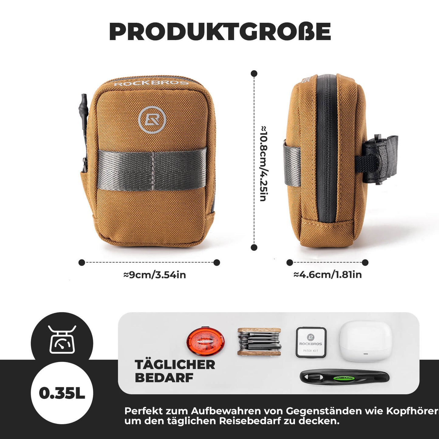 ROCKBROS reiðhjólasadlataska, límlaus geymslutaska fyrir götuhjól, fjallahjól