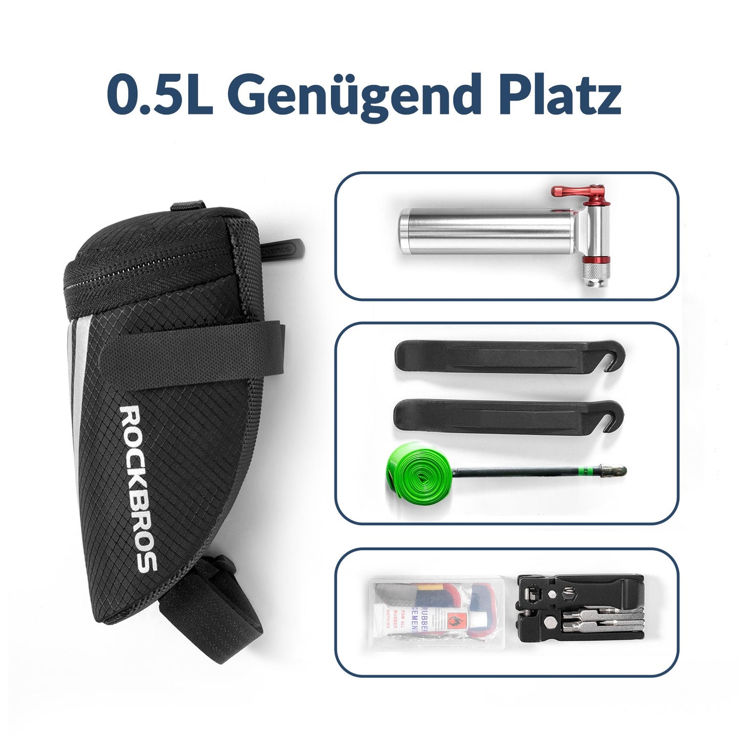 ROCKBROS Bicycle Saddle Bag for MTB/Road Bike/Folding Bike Mini Portable