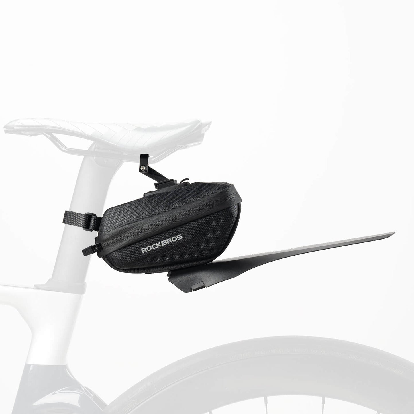 ROCKBROS Bicycle Saddle Bag with Mudguard, Water-Repellent, 1.3L/0.8L
