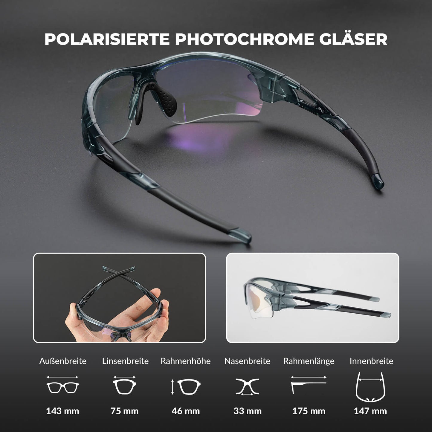 ROCKBROS Photochromic Cycling Glasses for Men and Women