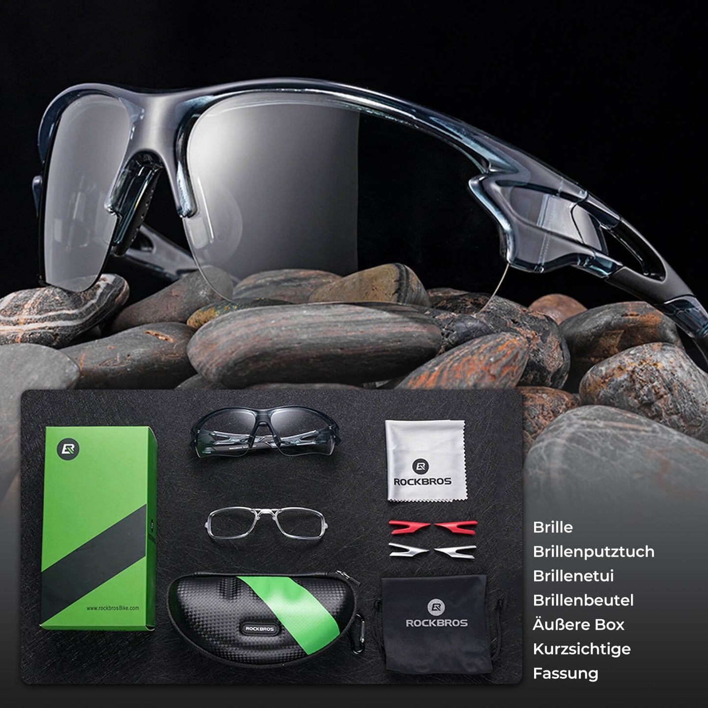 ROCKBROS Photochromic Cycling Glasses for Men and Women