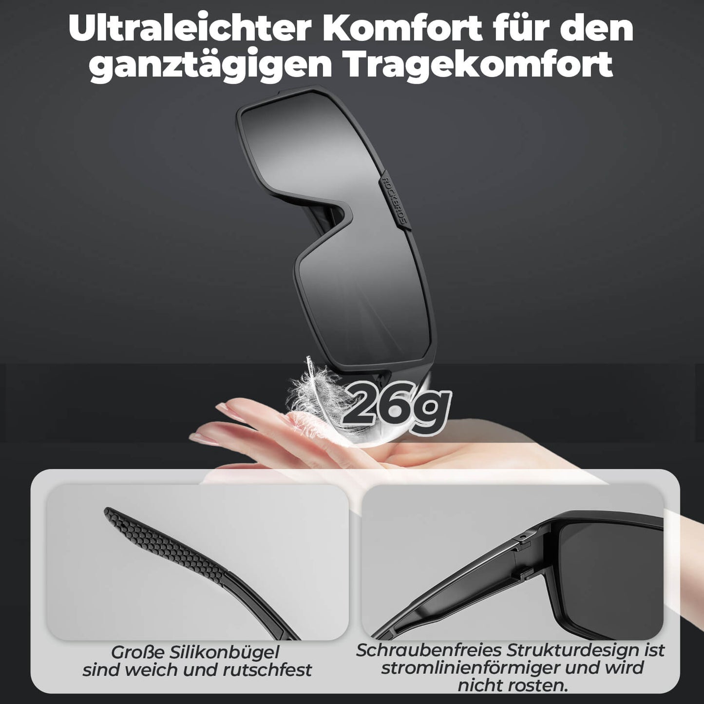 ROCKBROS skautuð hjólagleraugu, útivistarsólgleraugu, yfirgleraugu fyrir fjallahjól og götuhjól