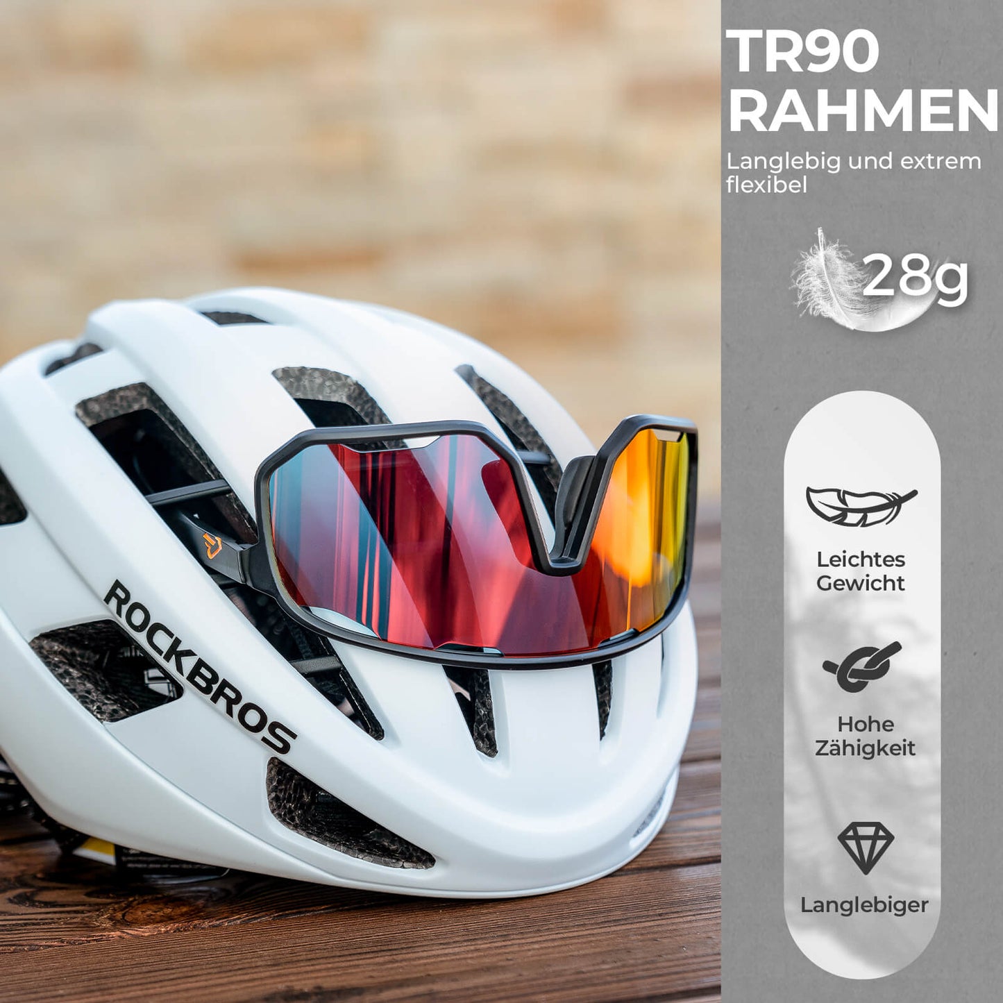 ROCKBROS Cycling Glasses Polarized Sunglasses UV Protection Interchangeable Nose Pads Women's/Men's