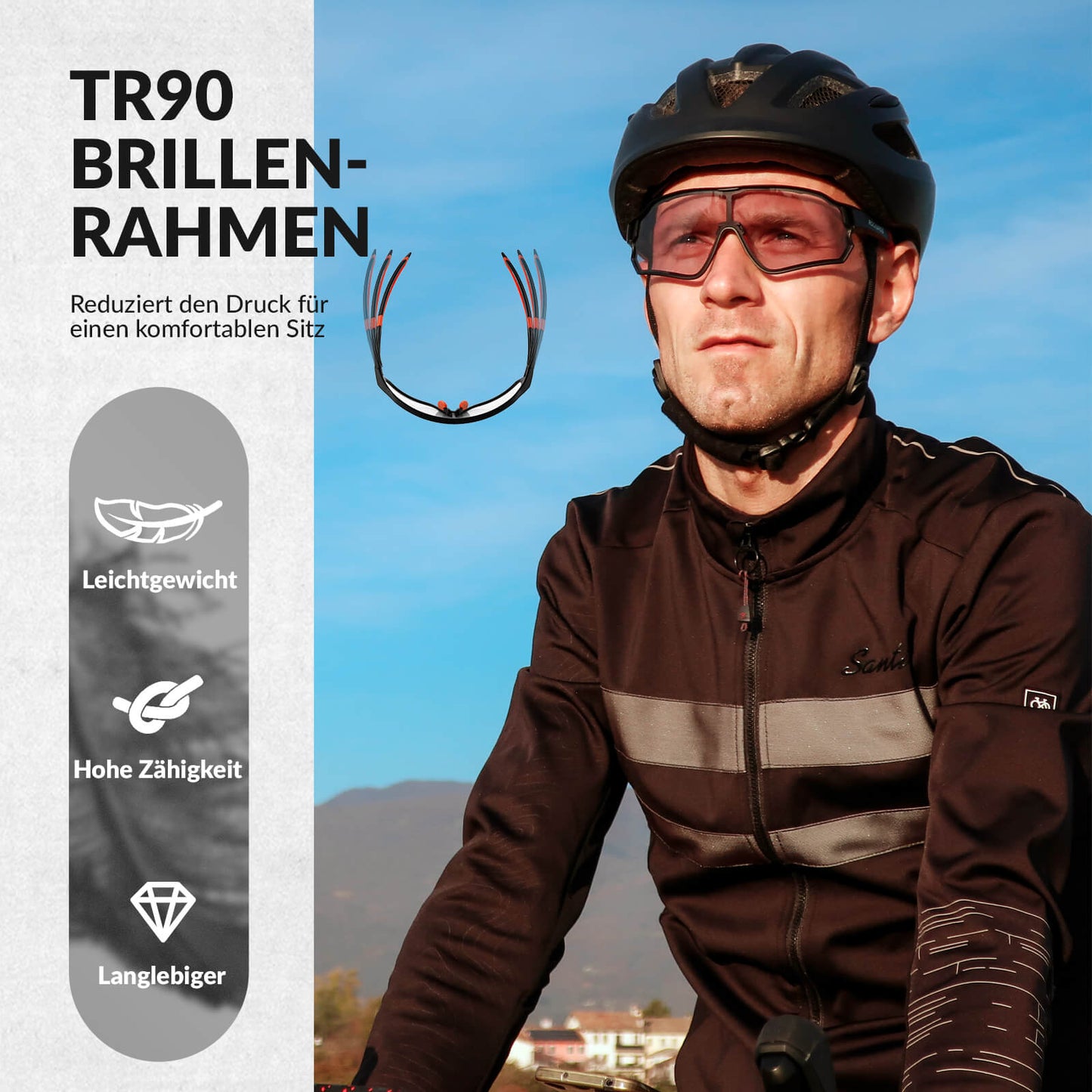 Photochromic cycling glasses with UV400 protection