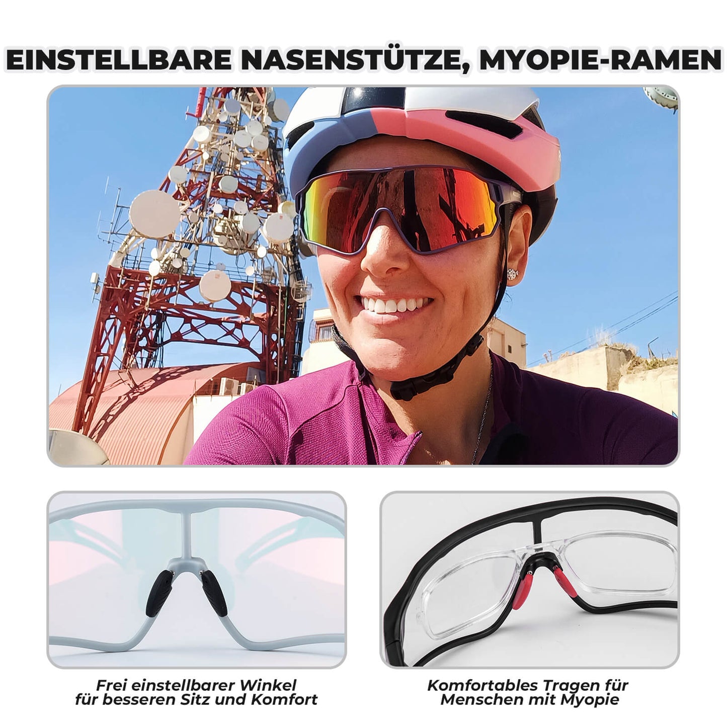 Photochromic cycling glasses with UV400 protection