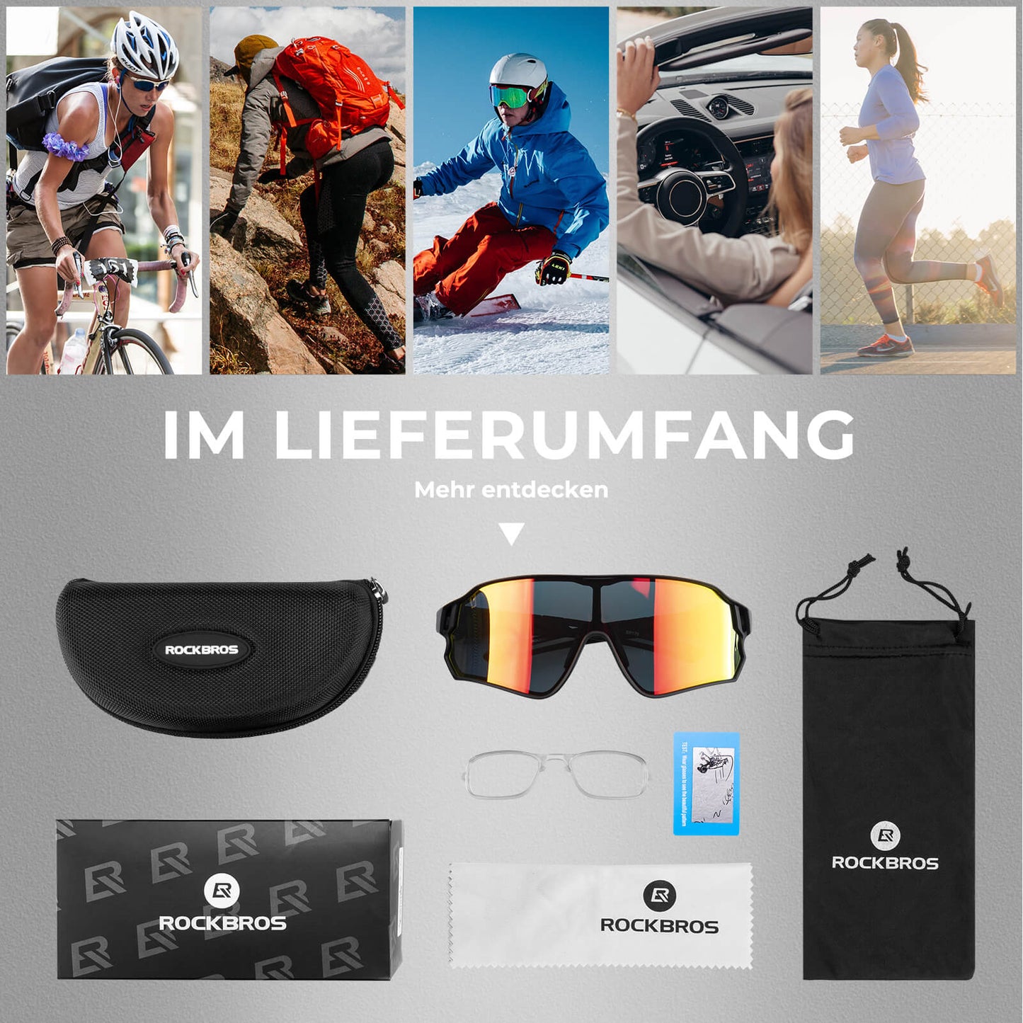 Polarized cycling glasses with UV400 protection, ultralight