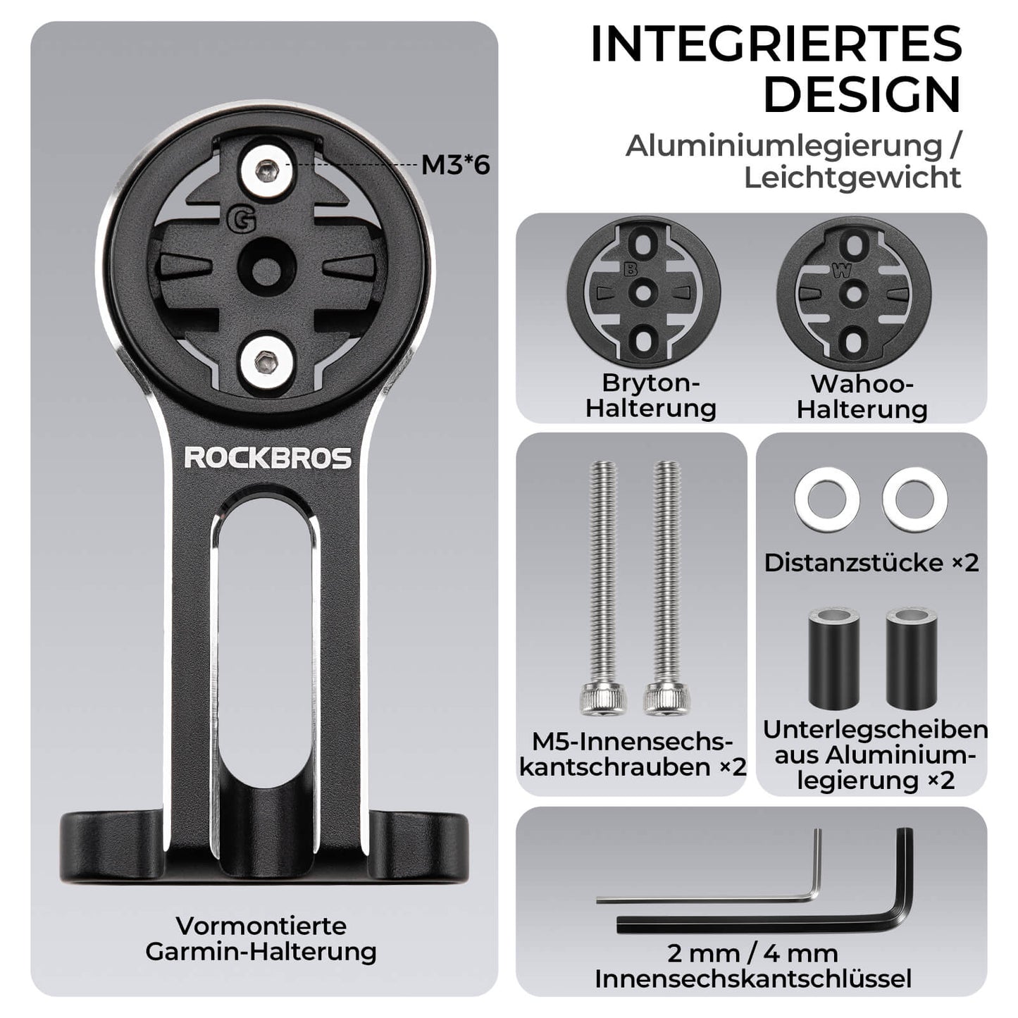 Bike computer mount compatible with Garmin/Bryton/GPS bike lights