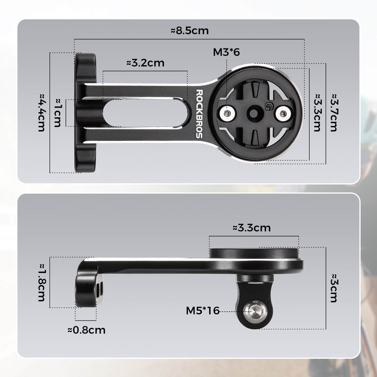Bike computer mount compatible with Garmin/Bryton/GPS bike lights