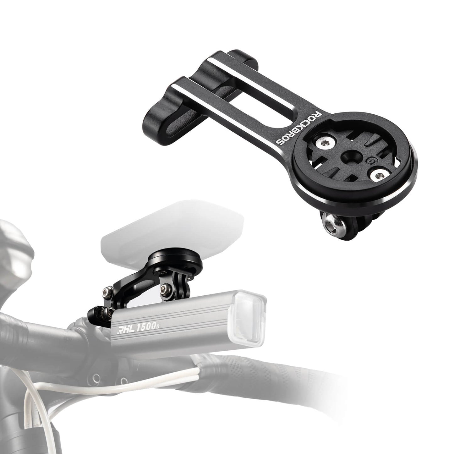 Bike computer mount compatible with Garmin/Bryton/GPS bike lights