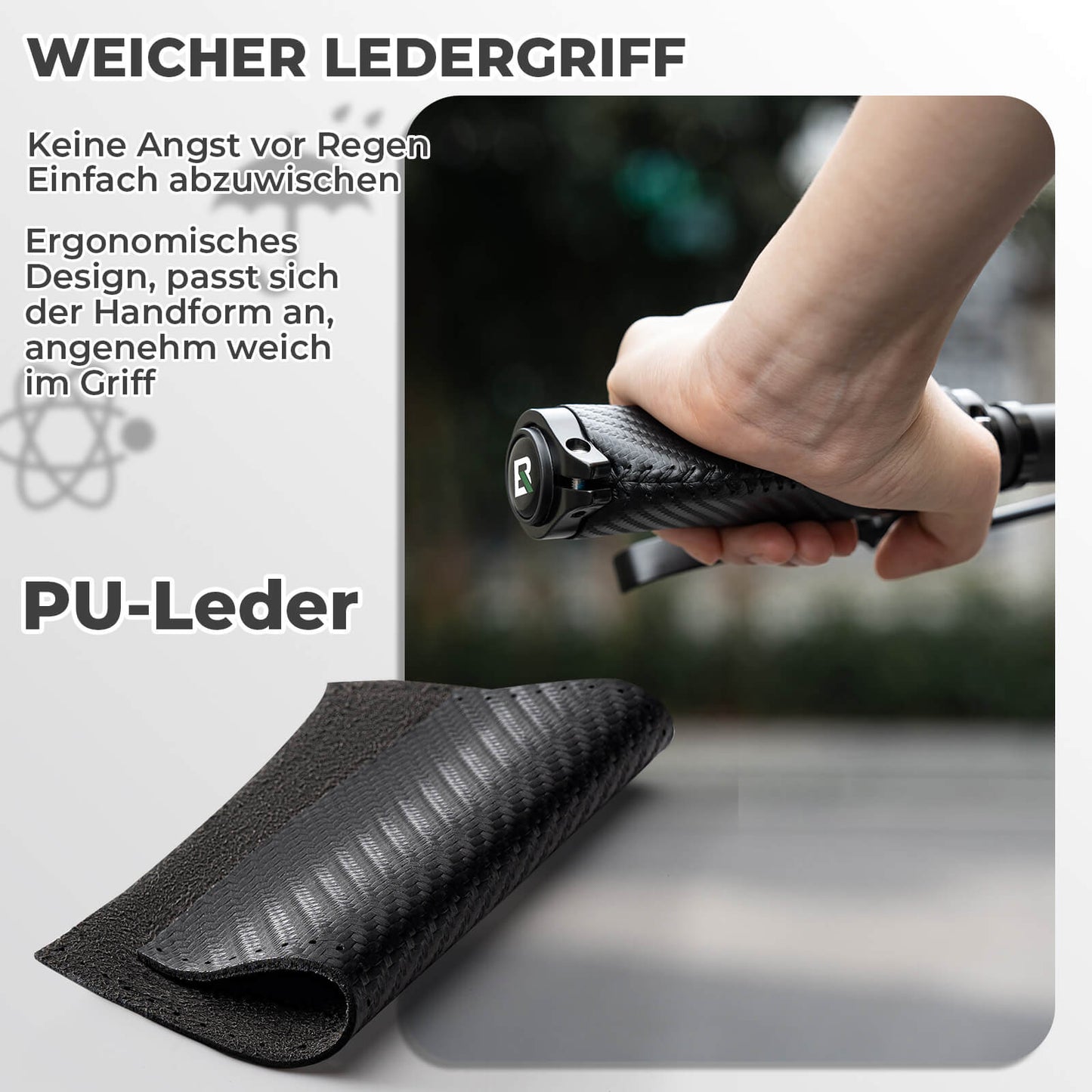 ROCKBROS Bicycle Grips Carbon Pattern Handlebar Grips Non-Slip 22.2mm