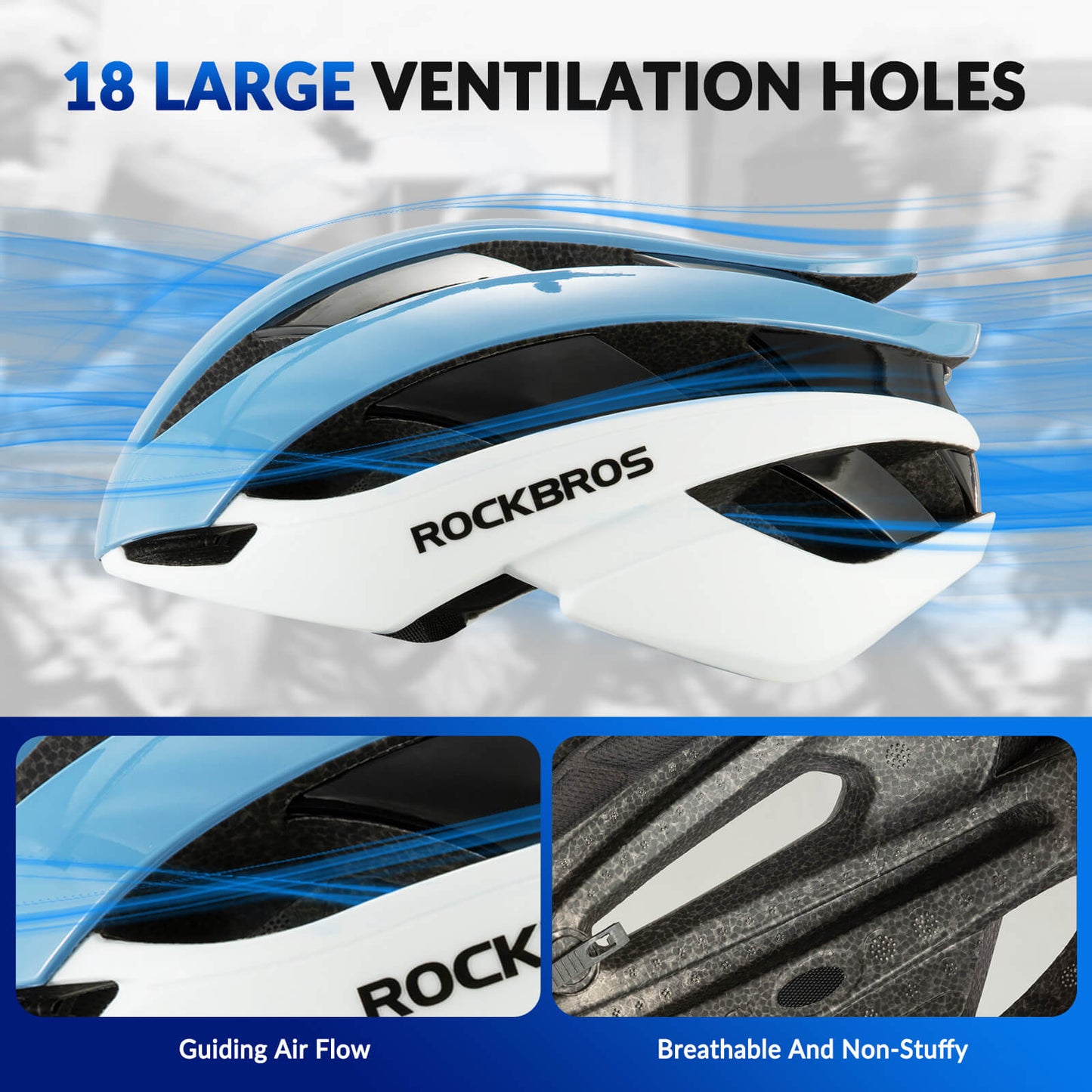 ROCKBROS Bicycle Helmet Road Bike Helmet Adjustable Ventilation Women's/Men's