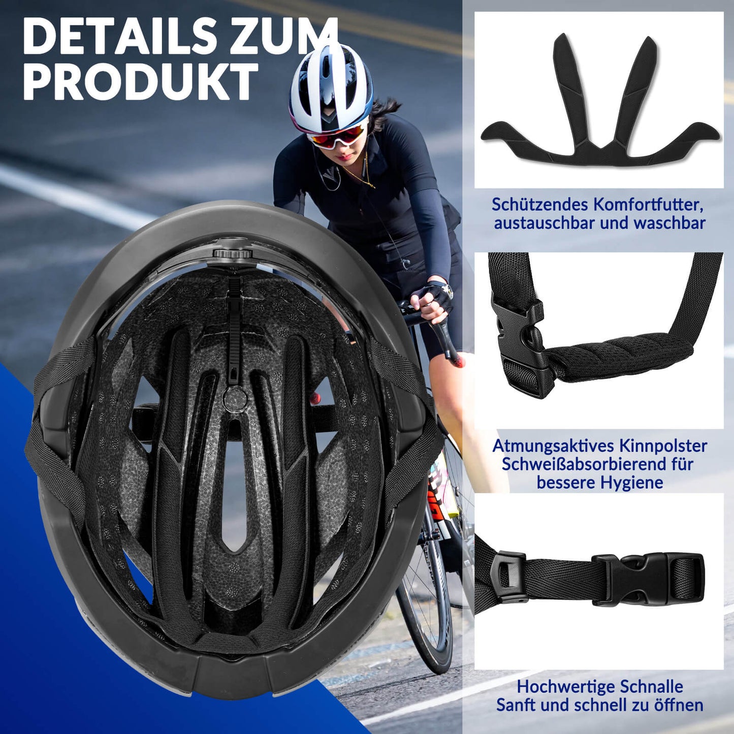 ROCKBROS Bicycle Helmet Road Bike Helmet Adjustable Ventilation Women's/Men's