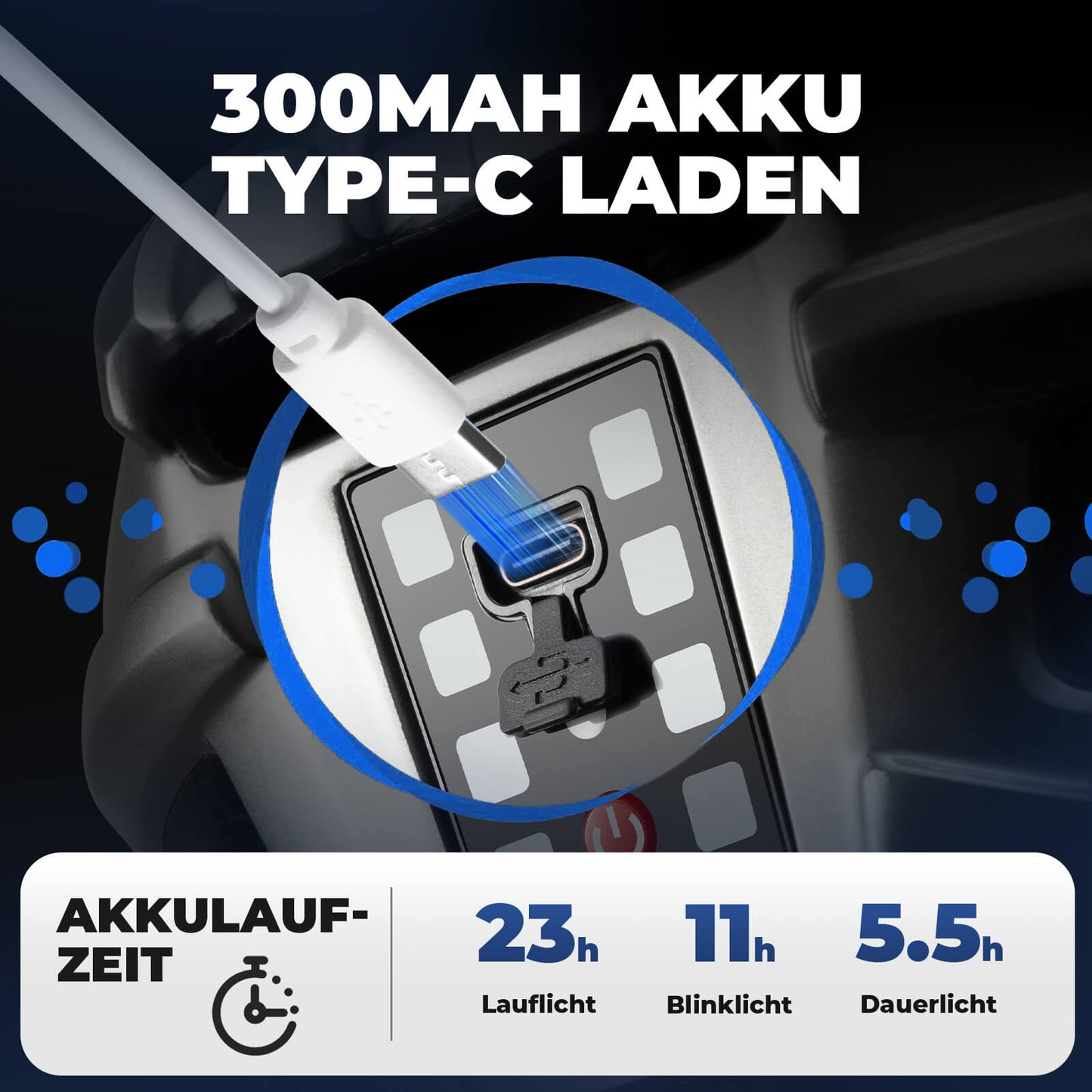 Bicycle helmet with rear light 55-61cm