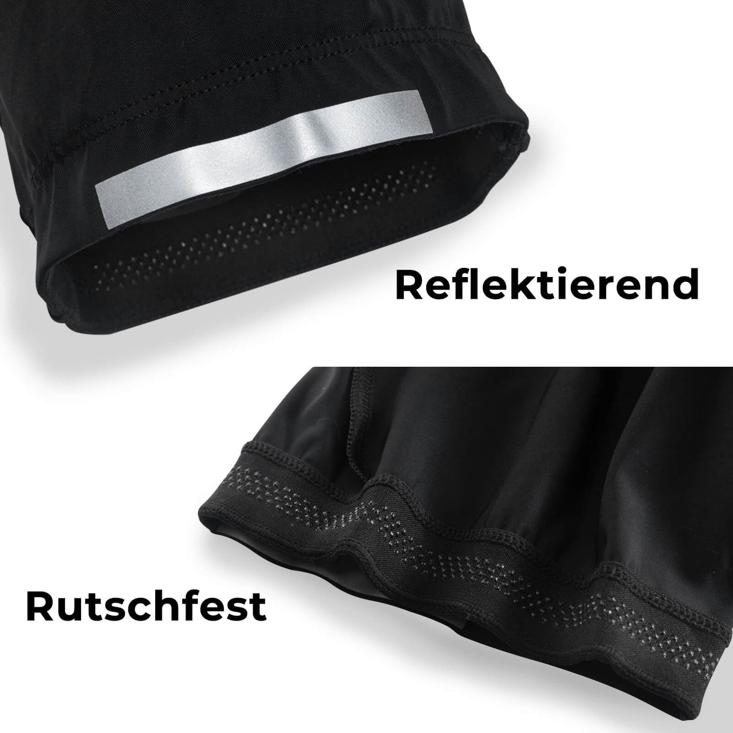 Cycling shorts with 3D padding, breathable, elastic, reflective