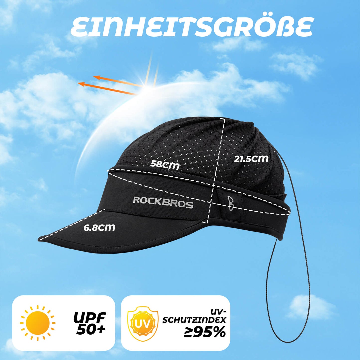 Pferdeschwanz Kappe UV-Schutz Sommer Unisex