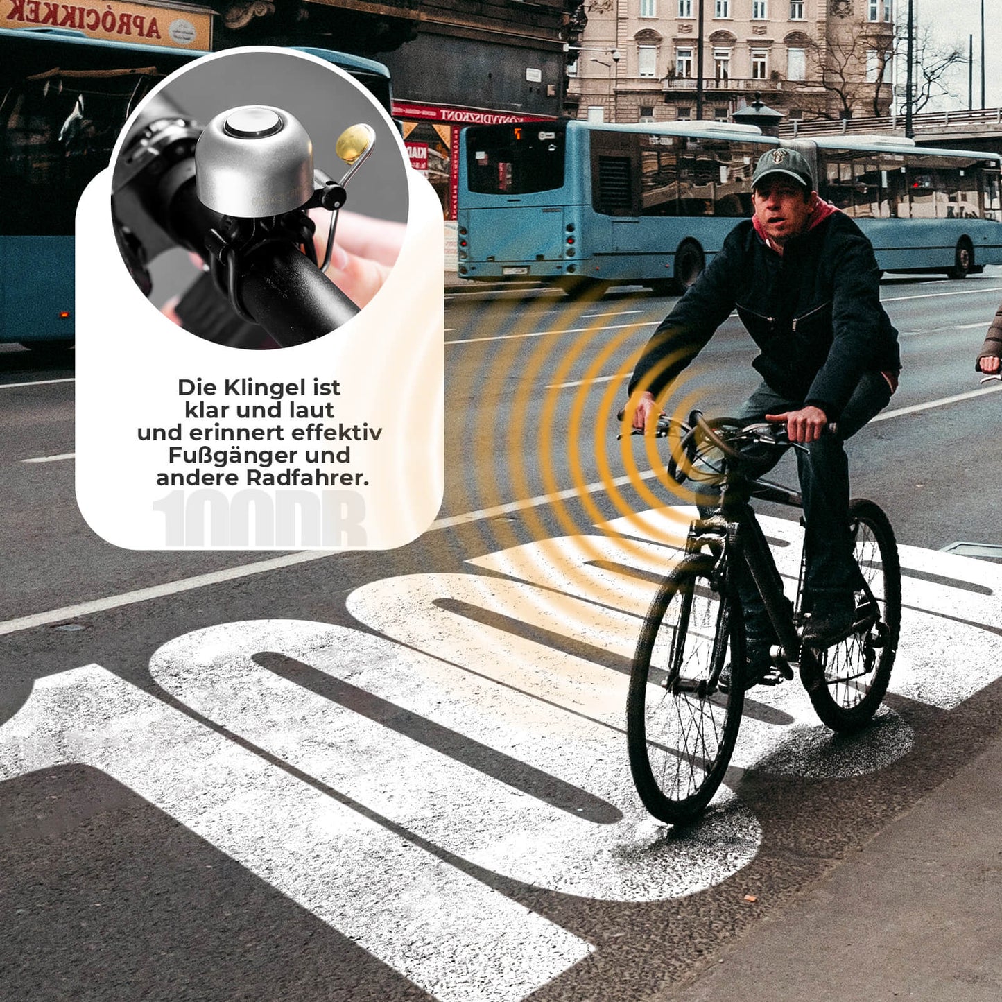 ROCKBROS hjólabjalla Klassísk Retro hjólabjalla Hávær bjalla fyrir 22-34mm