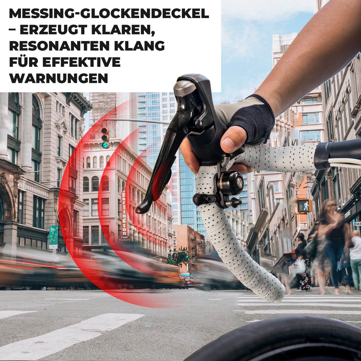 Road bike MTB bicycle bell with double knocker, 180° rotatable