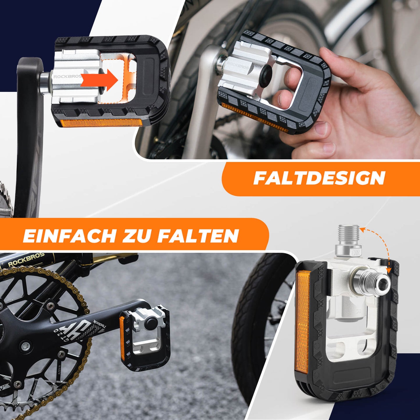 Samanbrjótanlegir hjólapedalar 9/16"