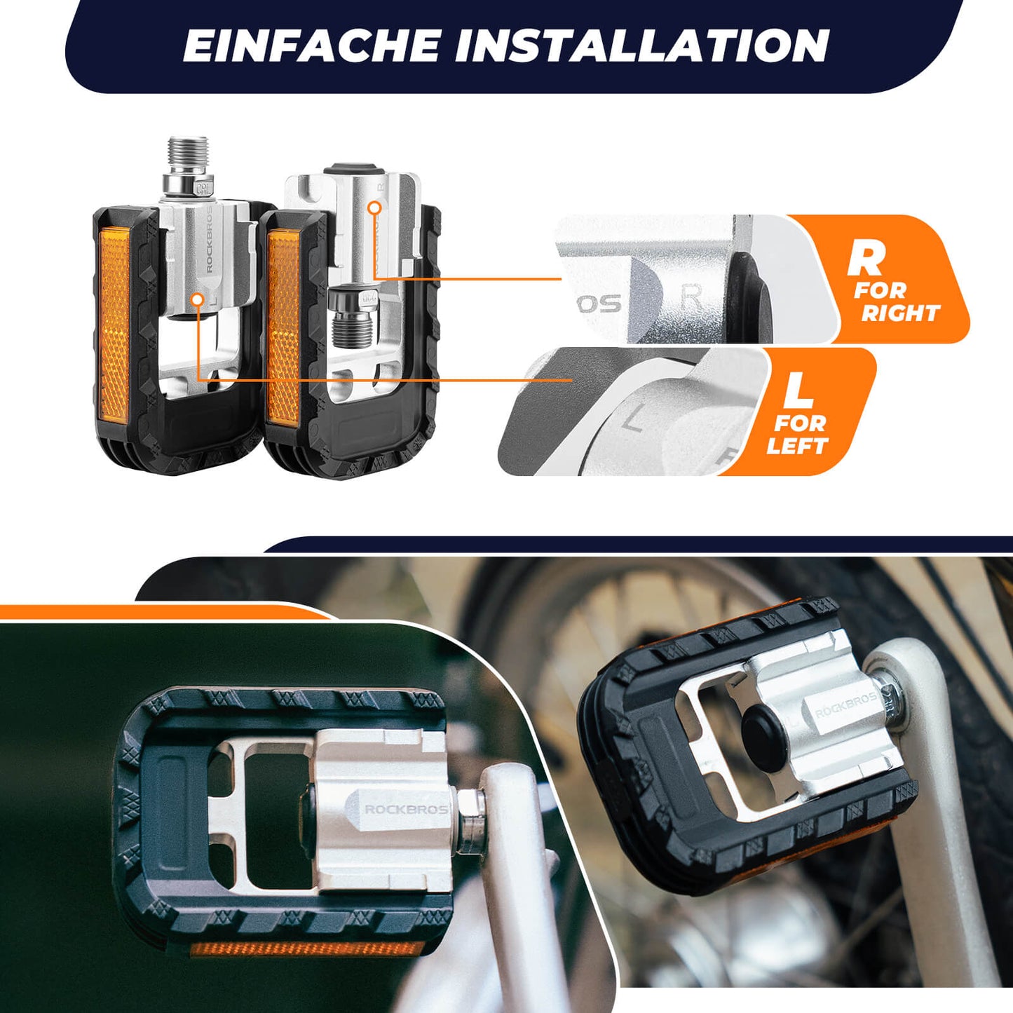 Samanbrjótanlegir hjólapedalar 9/16"