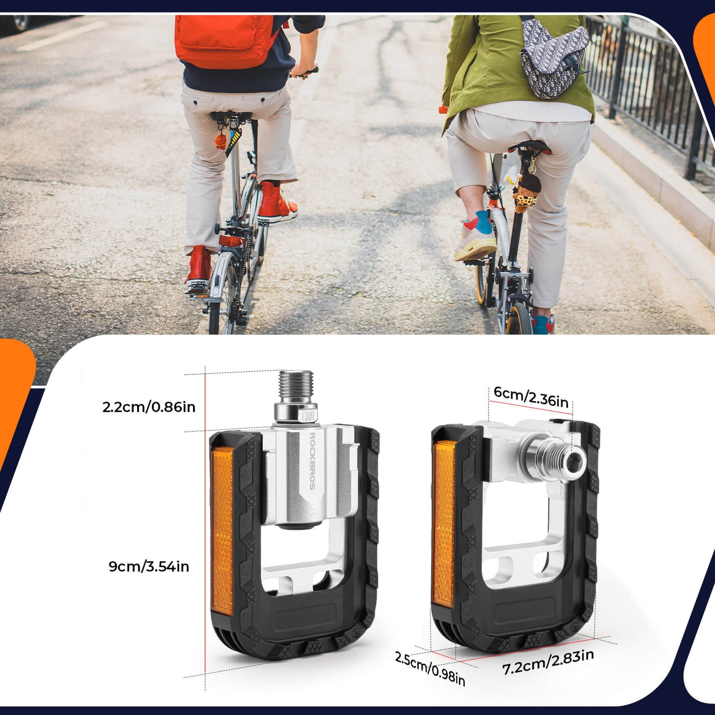 Samanbrjótanlegir hjólapedalar 9/16"