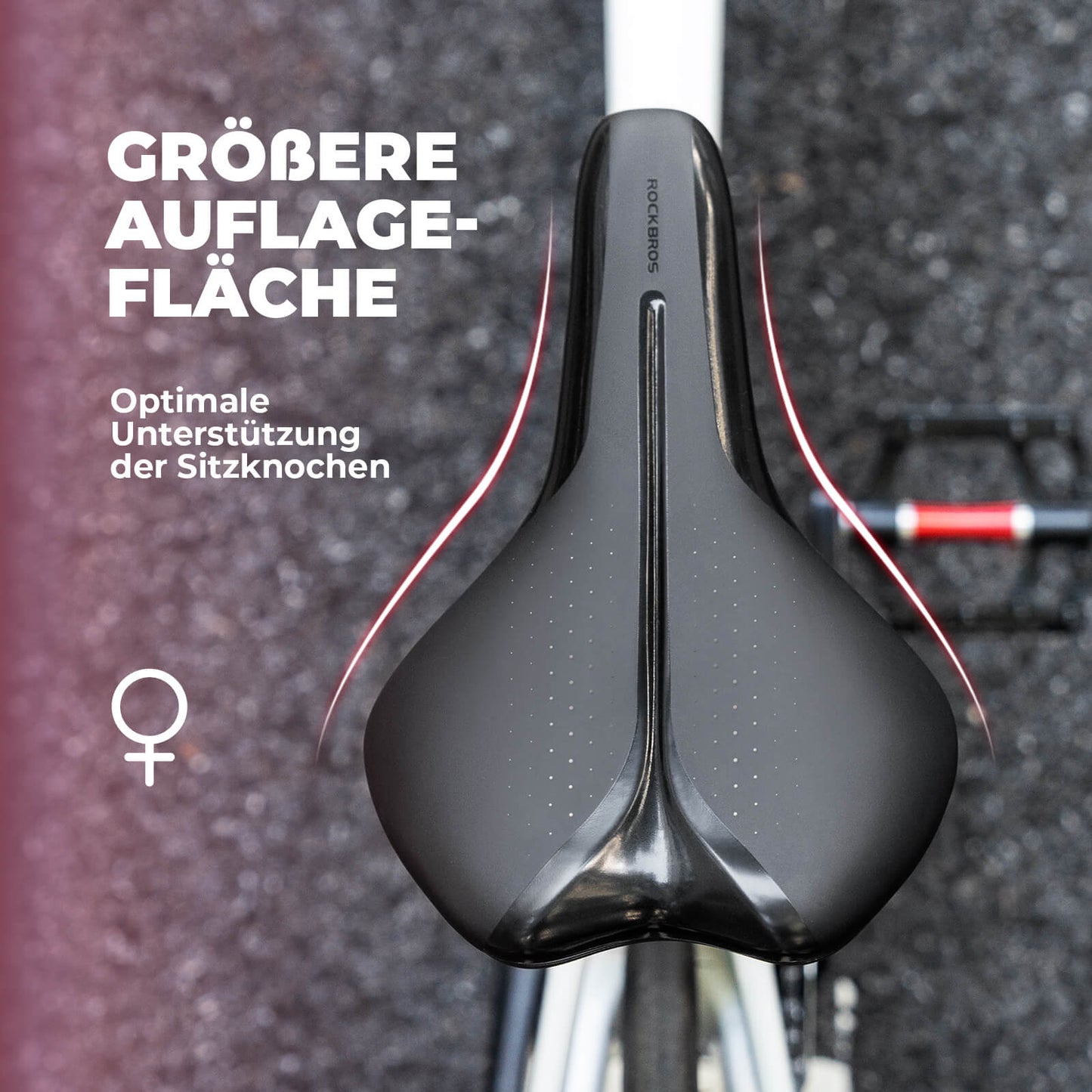 Ergonomískt vatnsheldt og öndunarhæft reiðhjólasæti fyrir konur 