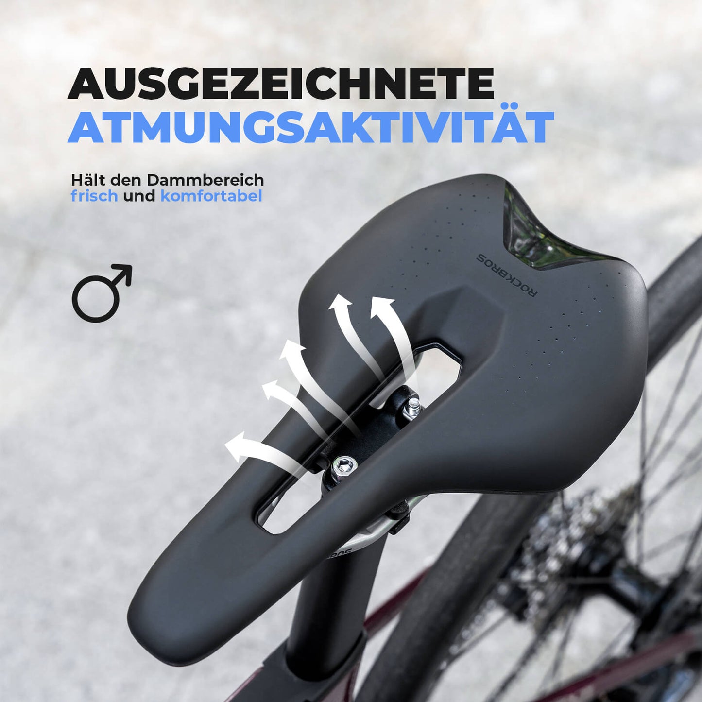 Ergonomic Waterproof Breathable Bicycle Saddle for Men