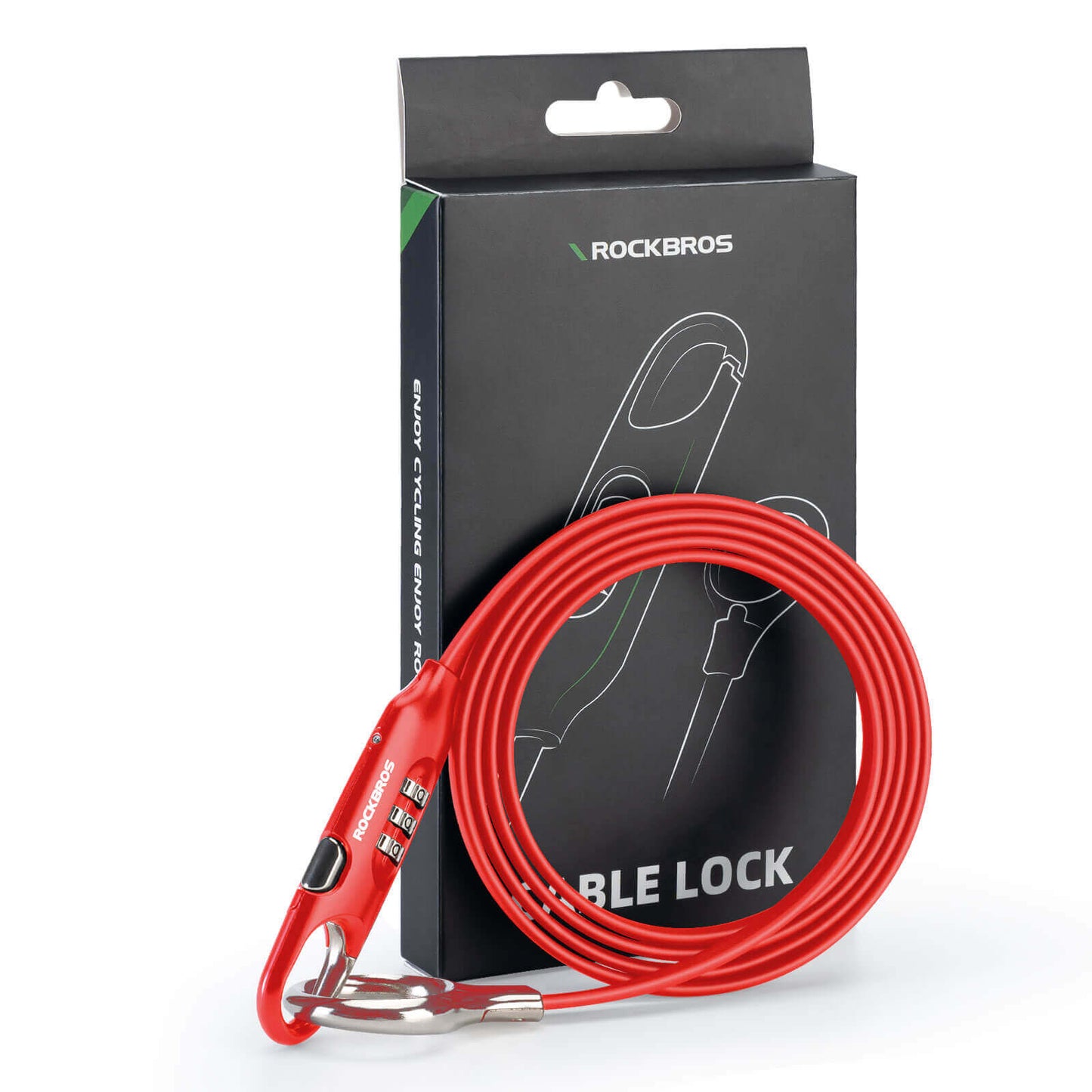 ROCKBROS Fahrradschloss Kabelschloss 150cm mit Zahlencode Anti-Diebstahl