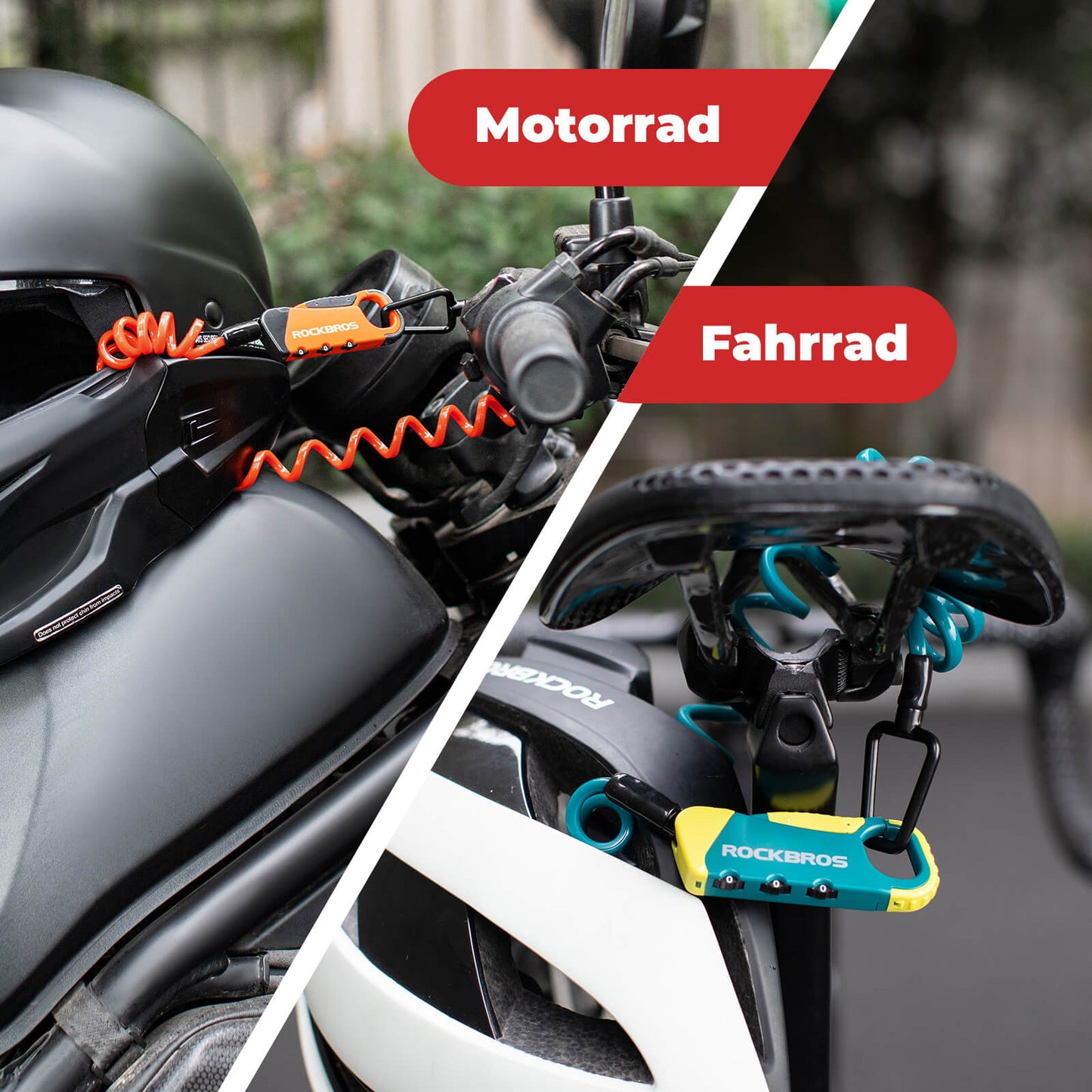 Cable lock, combination lock, helmet lock, 120cm, lightweight