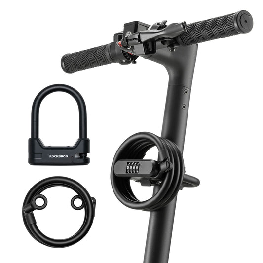 Bicycle lock, combination lock, U-lock with cable approx. 1.1m