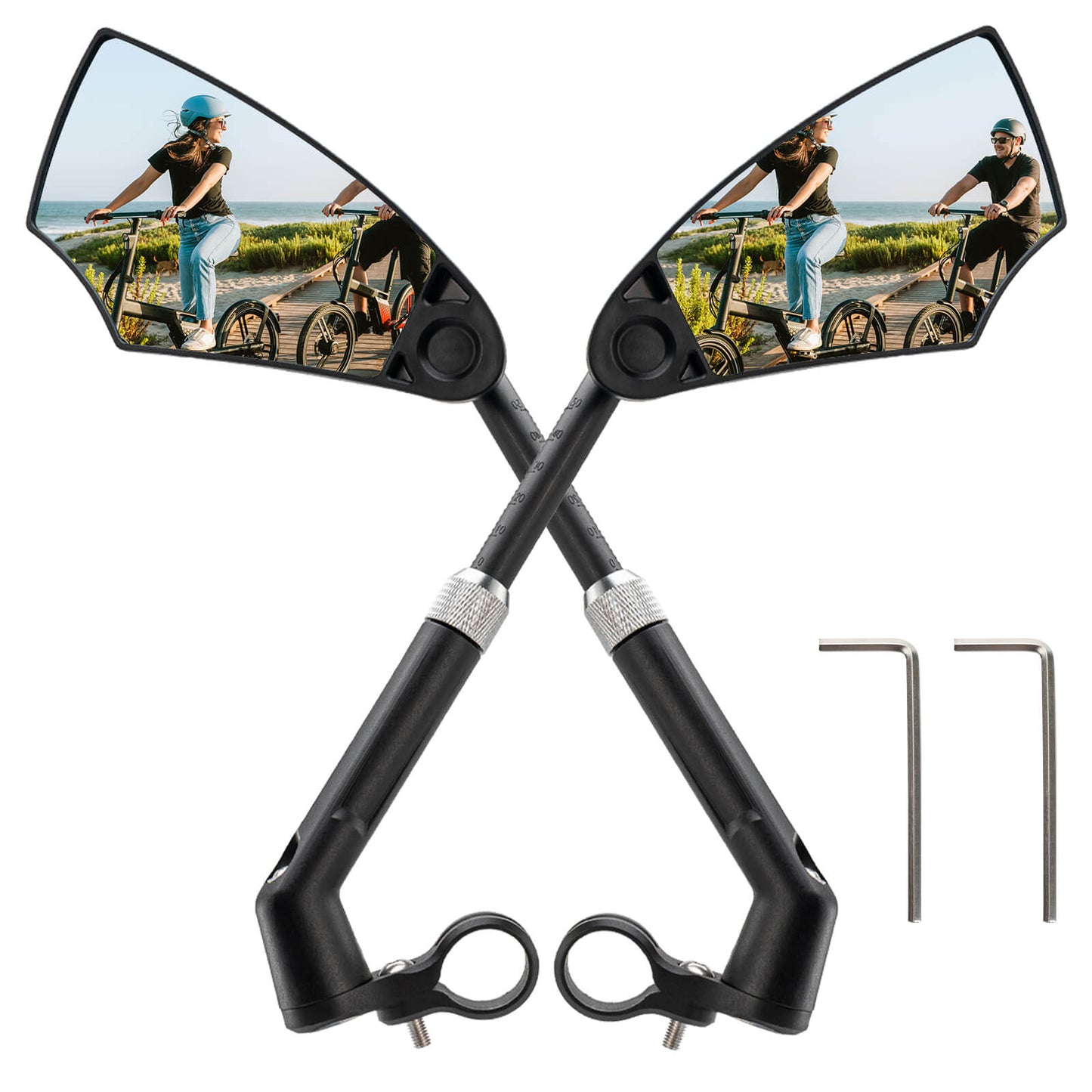 Bicycle mirror, rearview mirror, 360° rotatable, foldable, for handlebars 20–23mm