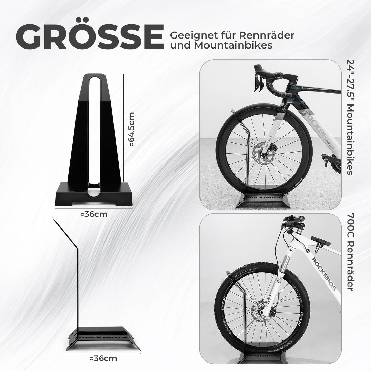 Bicycle stand for 24-27.5 inch MTBs and 700C road bikes