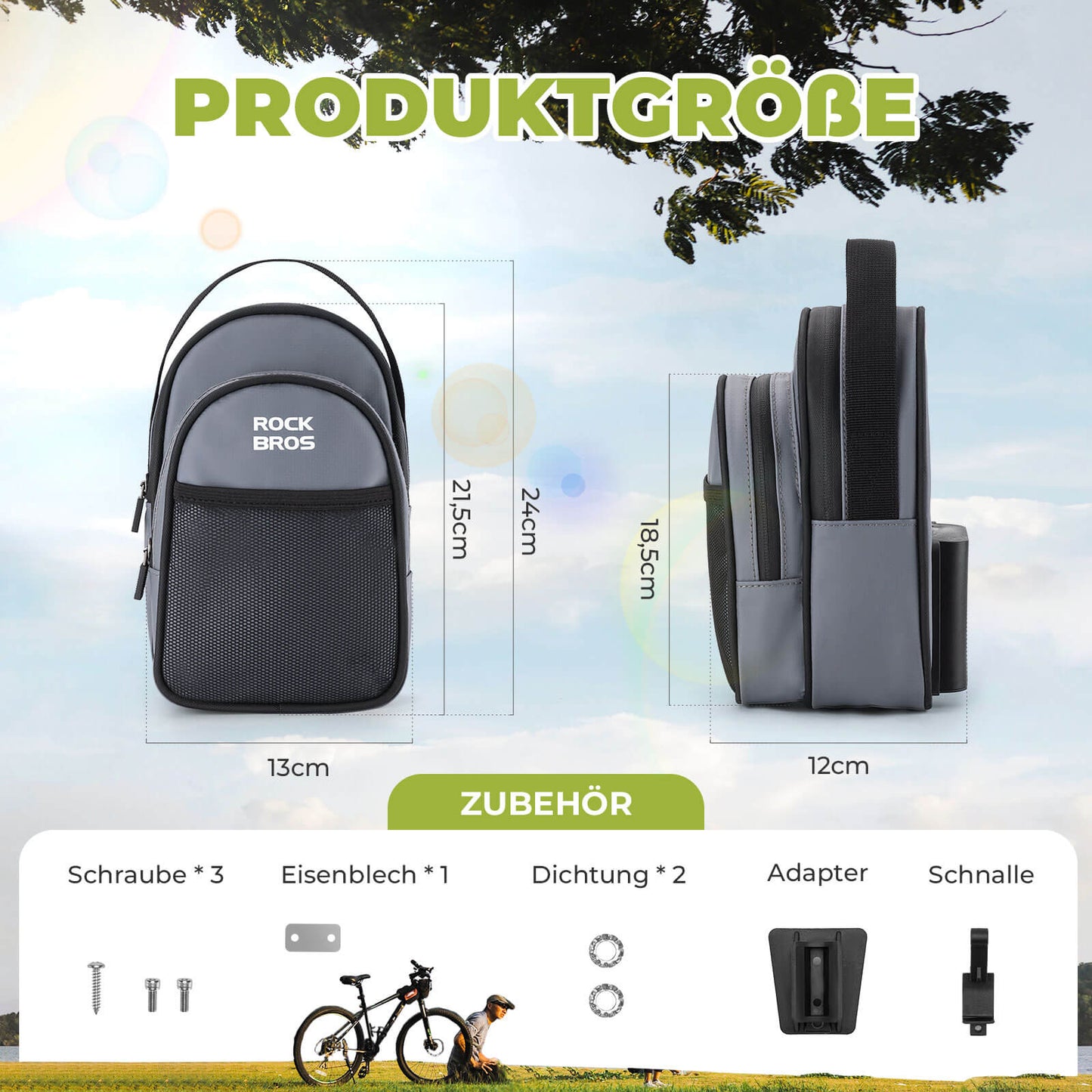 Handlebar bag for folding bike/Brompton 1.8L
