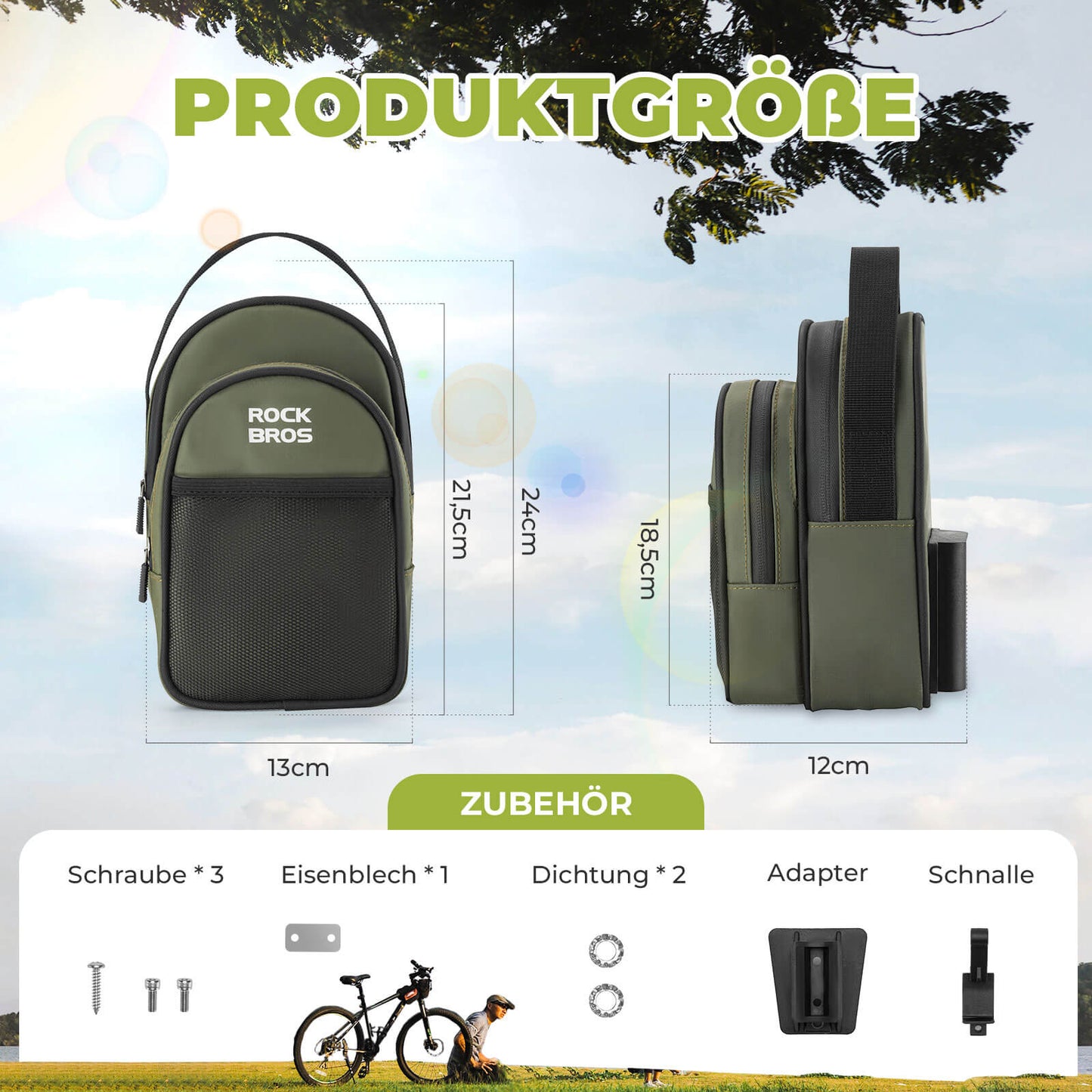 Handlebar bag for folding bike/Brompton 1.8L