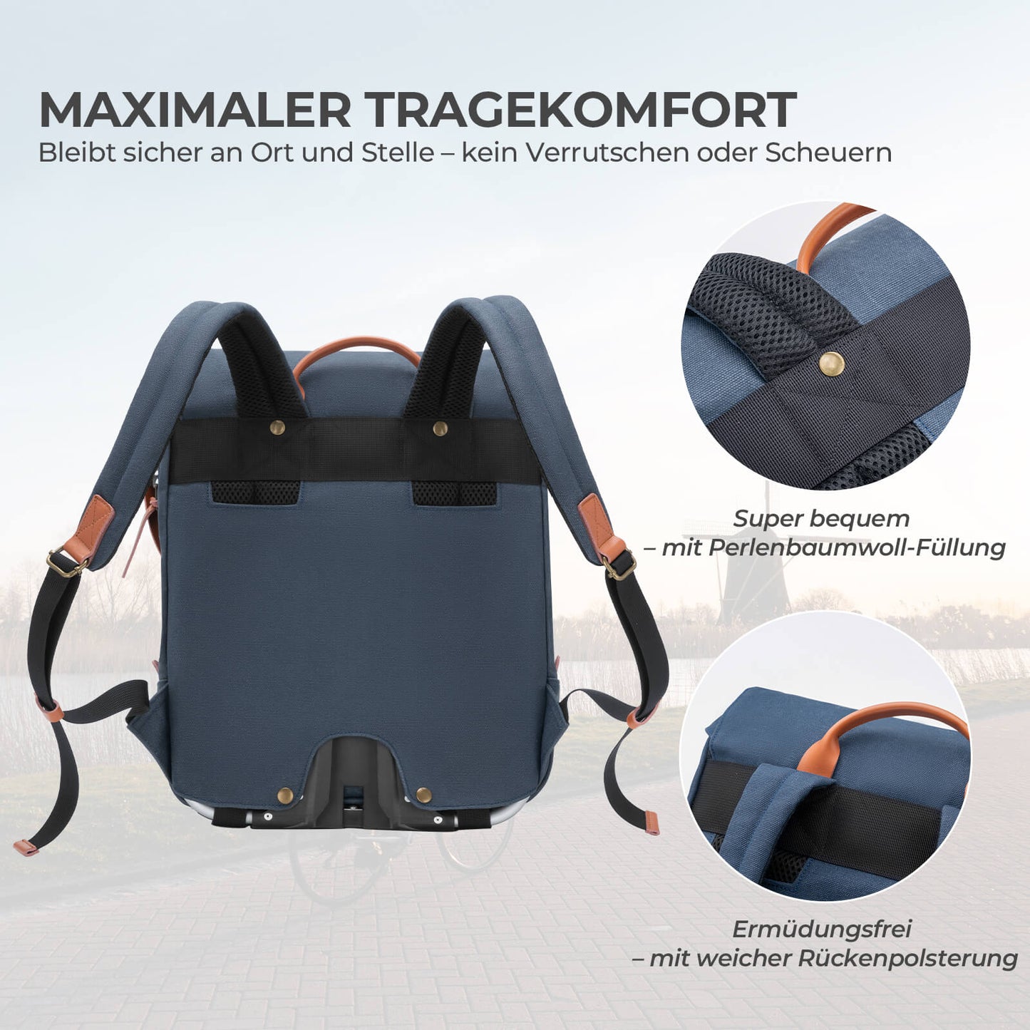 Bicycle handlebar bag for Brompton backpack 7.7L+0.6L