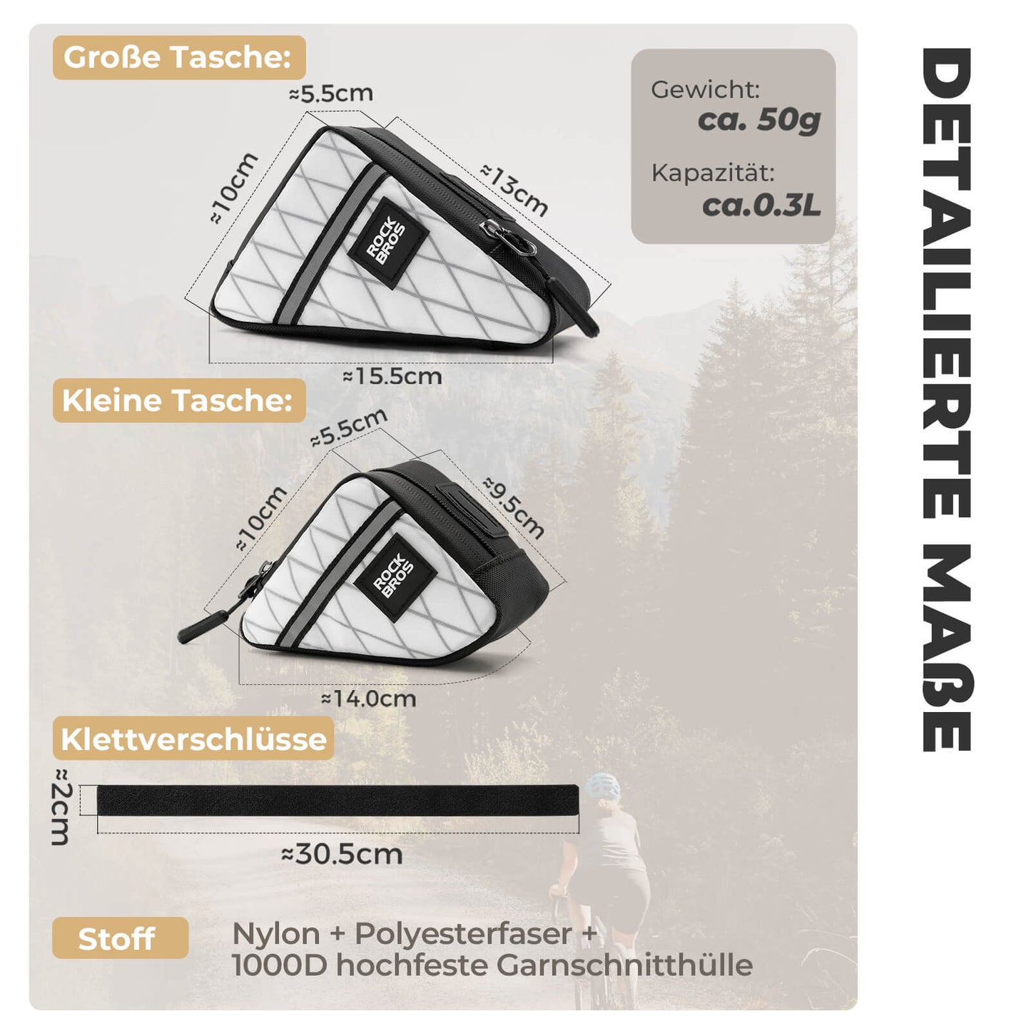 ROCKBROS bicycle bag frame bag triangle bag for Brompton 0.25/0.3L