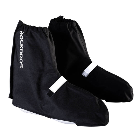 Reflective waterproof cycling overshoes with Velcro closure