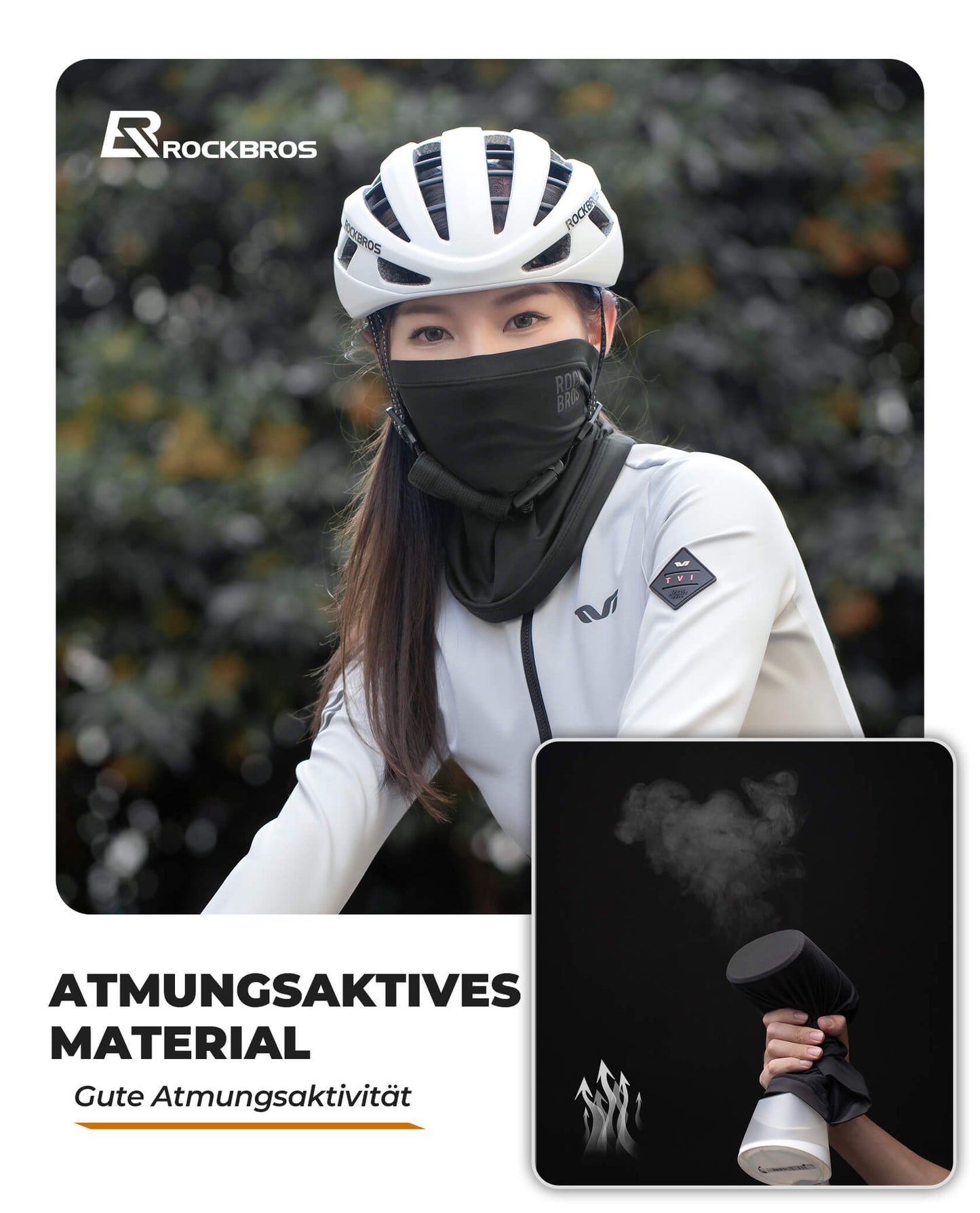 ROCKBROS Winter Neck Scarf, Tube Scarf, Windproof &amp; Warm for Skiing, Cycling and Hiking