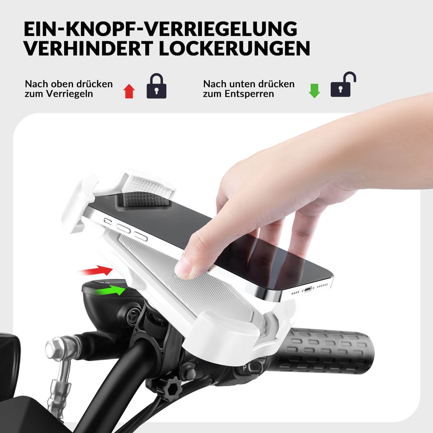 Handyhalterung Fahrrad Handyhalter Motorrad 360° Drehbar für 4,7-7,0 Zoll