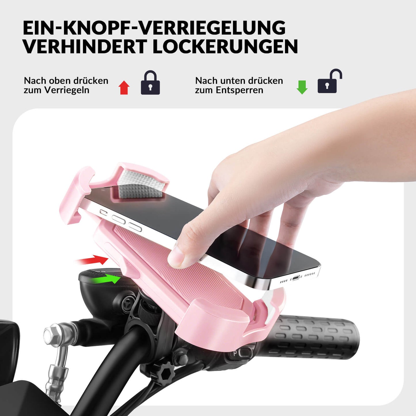 Handyhalterung Fahrrad Handyhalter Motorrad 360° Drehbar für 4,7-7,0 Zoll