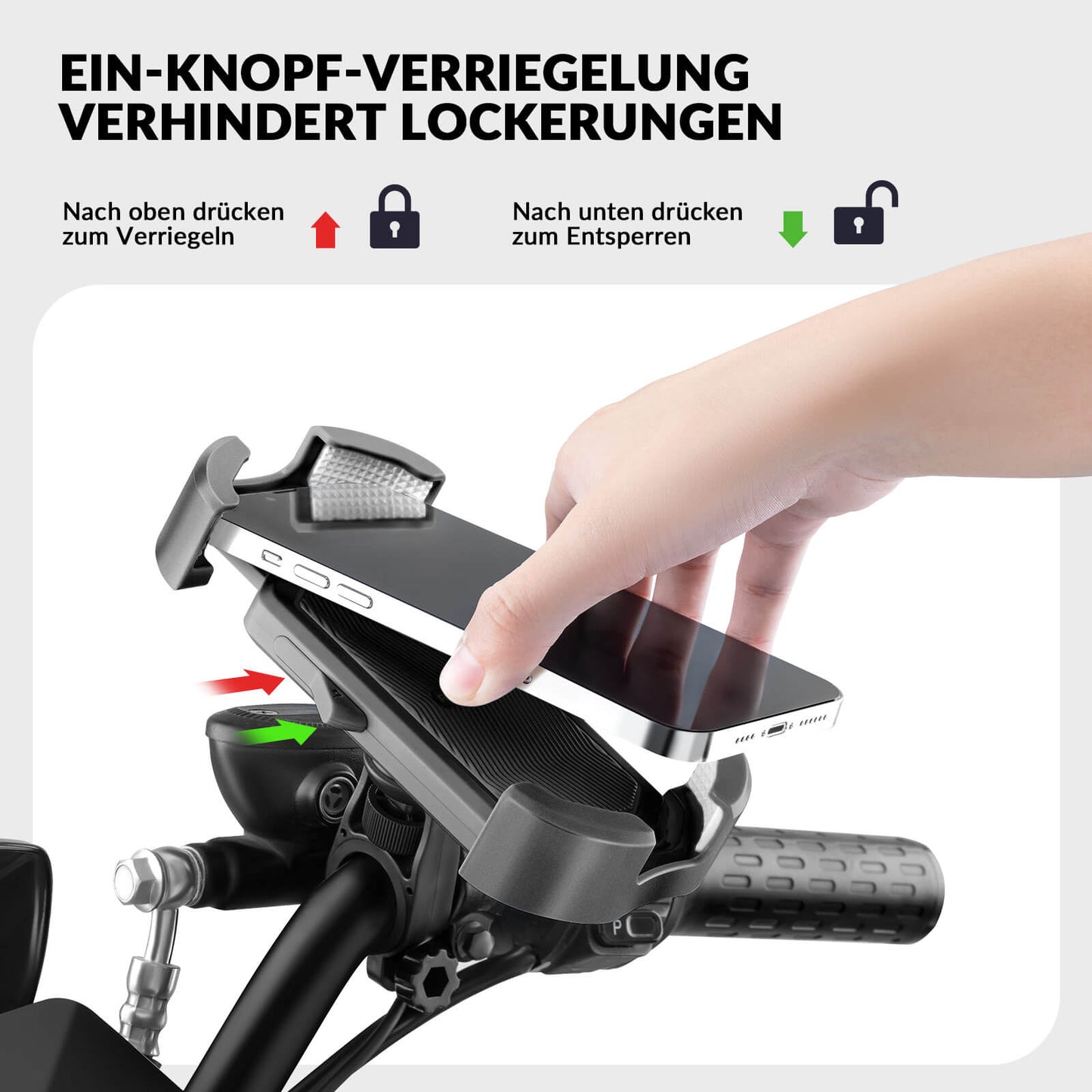 Handyhalterung Fahrrad Handyhalter Motorrad 360° Drehbar für 4,7-7,0 Zoll