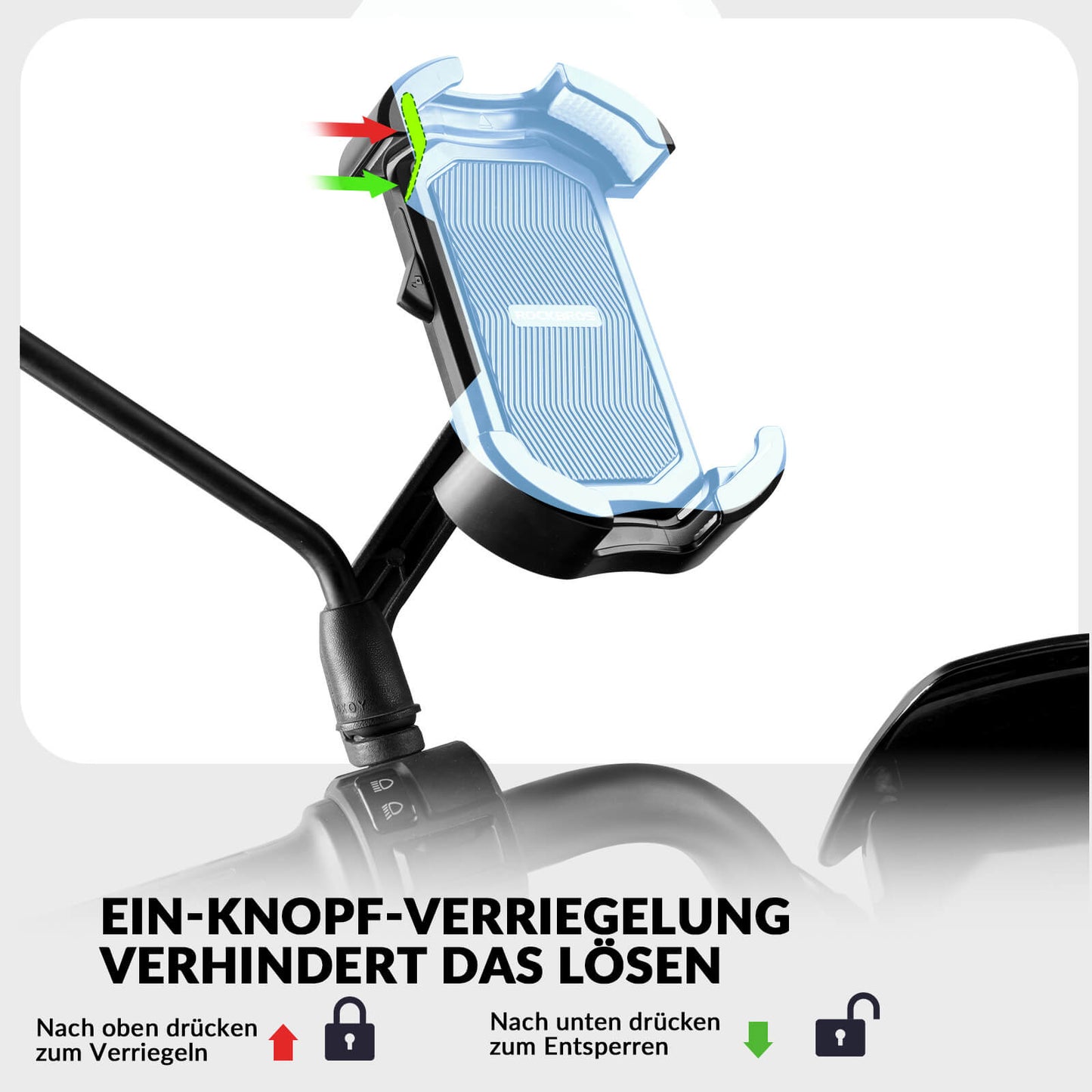 Handyhalterung Fahrrad Handyhalter Motorrad 360° Drehbar für 4,7-7,0 Zoll