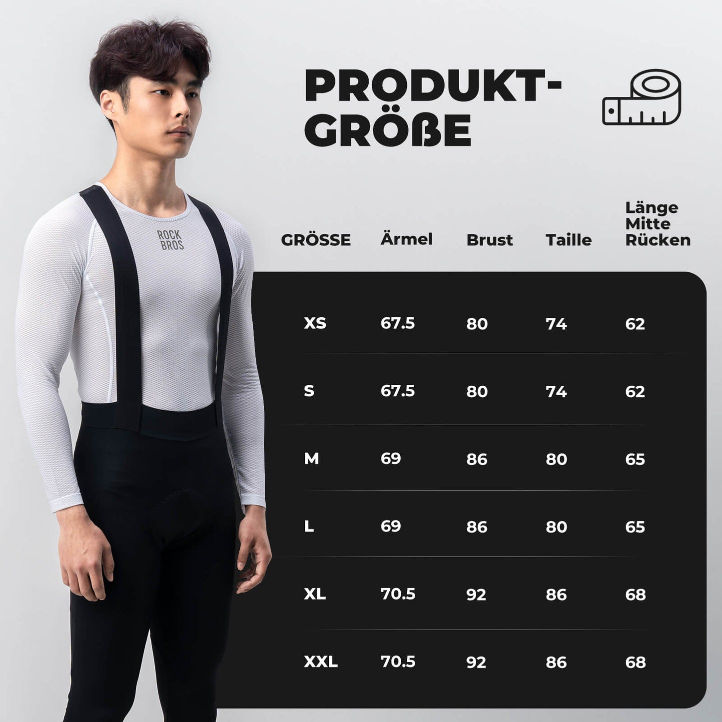 ROCKBROS Men's Long Sleeve Cycling Jersey, Functional Shirt, Bike Jersey, Quick Drying