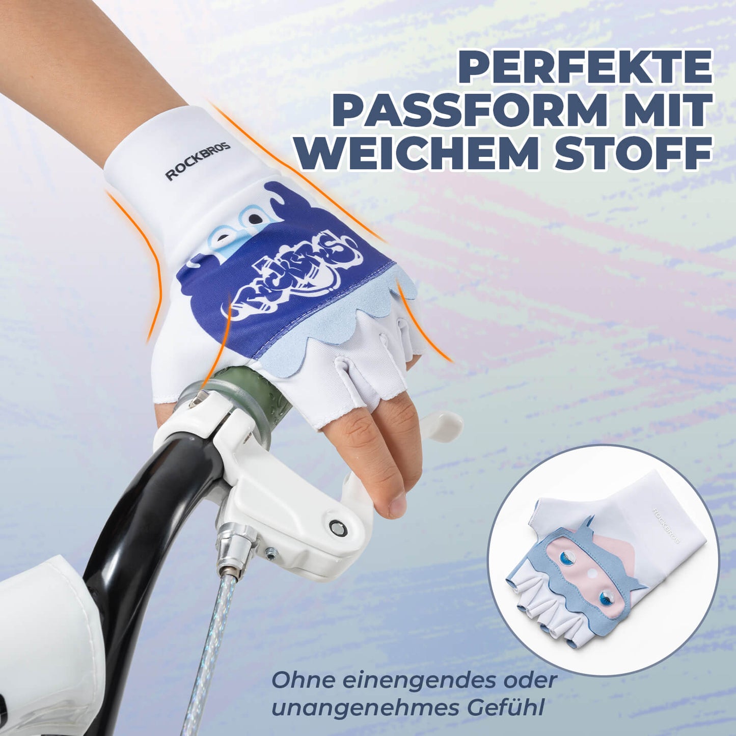 Kinder Halbfinger Fingerlose Fahrradhandschuhe