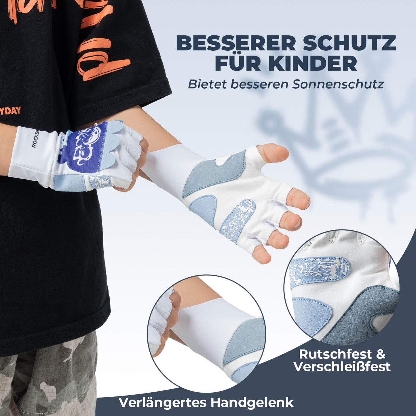 Kinder Halbfinger Fingerlose Fahrradhandschuhe