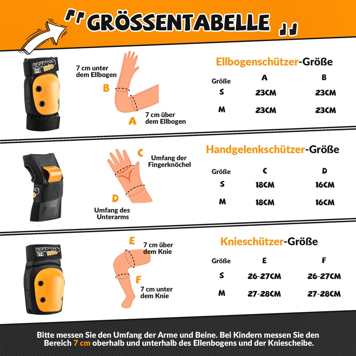 ROCKBROS hnéhlífar fyrir börn, 6 í 1, sett fyrir hjólreiðar og íþróttahlífar