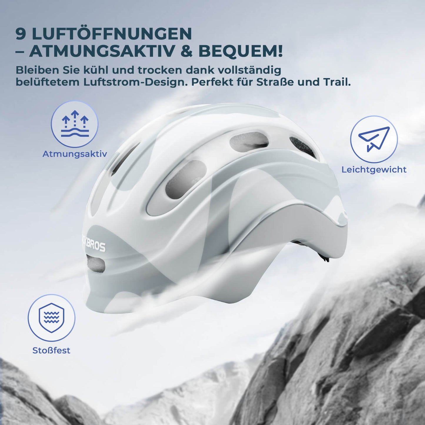 Barnahjálmur, passar við afturljós, 54–58 cm, 6–18 ára